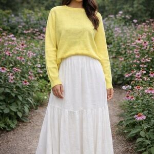 Sunny Yellow Knit Sweater 🌼 Soft Boho Cottagecore | Oversized